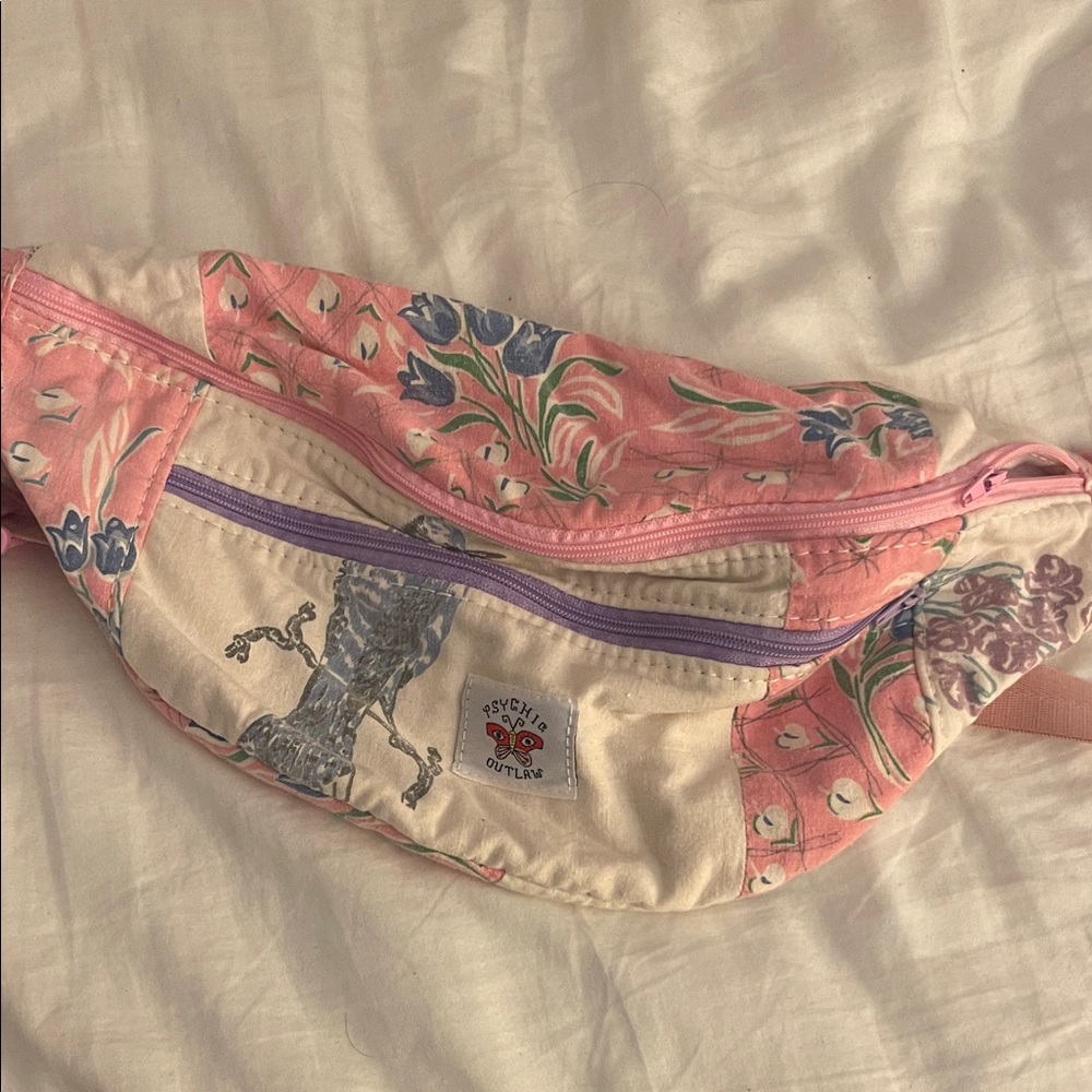 Psychic Outlaw Pink and Cream Floral Fanny Pack